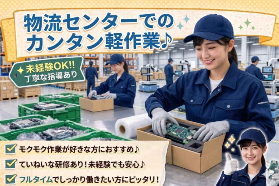 パート・アルバイト 特になし 軽作業 梱包・仕分け 集荷・ピッキング 特になし 物流・倉庫求人イメージ